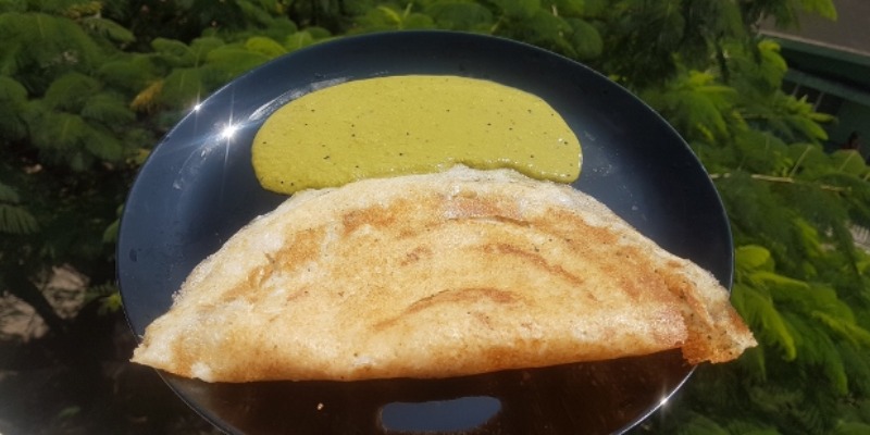 White Pumpkin Dosa  with Palak Chutney