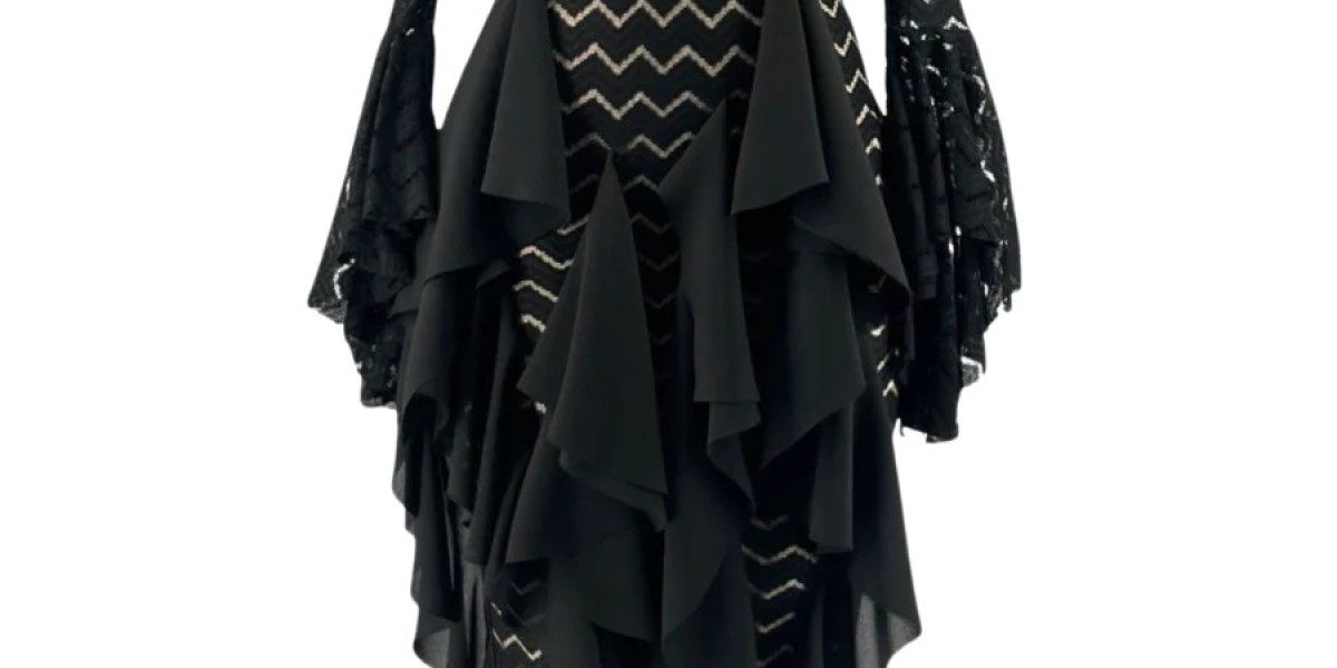 Embrace Elegance with the Black Cascade Bodycon Dress