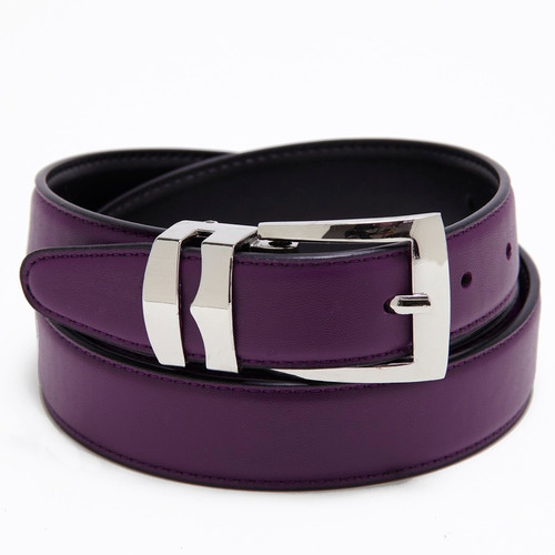 Concitor Men's Reversible Bonded Leather Belts | Solid Color Pants