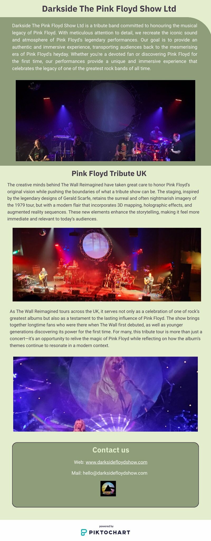 The Wall Reimagined: Pink Floyd Tribute Tours the UK | Piktochart Visual Editor