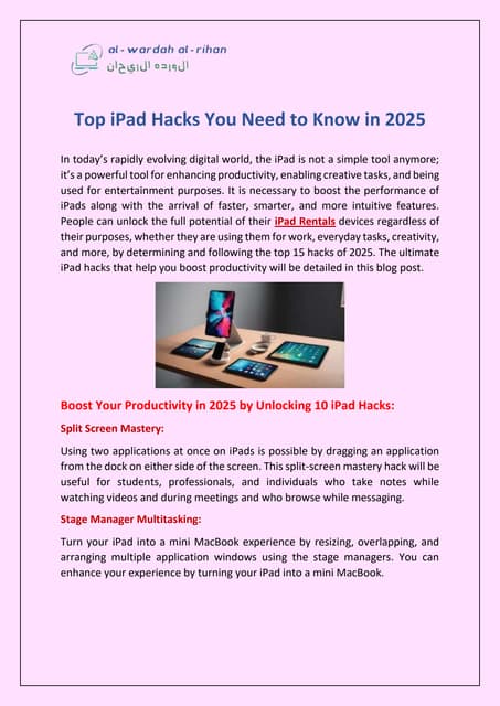 Top iPad Hacks and Tricks You Need to Know in 2025 | PDF