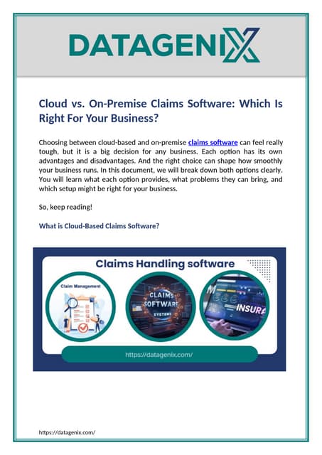 Cloud vs. On-Premise Claims Software: Which Is Right For Your Business?